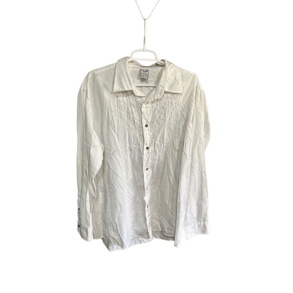 Avirex XXL White Embellished Long Sleeve Shirt